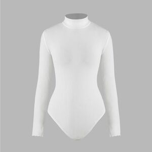 SHEIN Classic White Long Sleeve Bodysuit